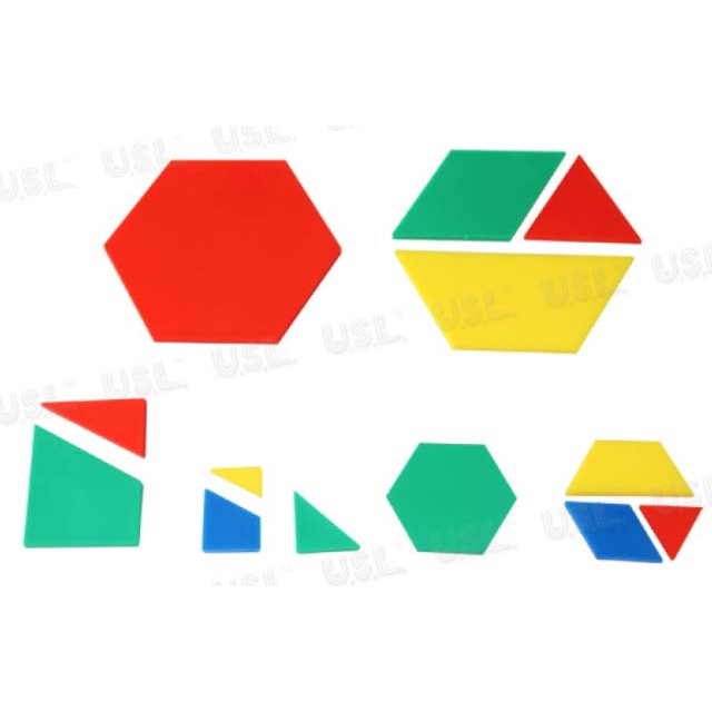 多邊邏輯分數板 (軟質,48pcs) 紅、黃、藍、綠4色 數學教具 USL 遊思樂 現貨