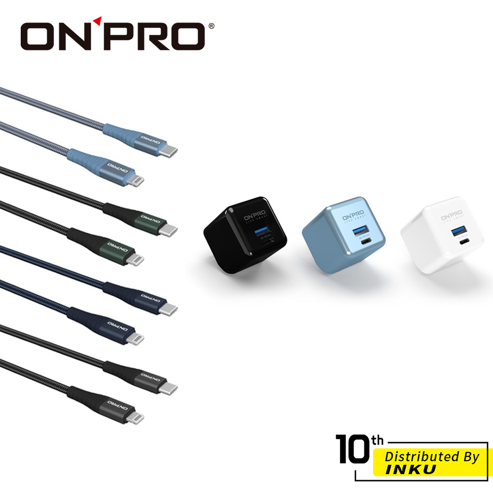 ONPRO UC-2P01 MAX 48W GaN氮化鎵 PD充電器+UC-MFIC2L 蘋果充電線 充電頭 1.2M