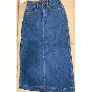 特價 全新吊牌未拆 sisjeans 粉紅車線點綴 牛仔 單寧 側開衩長裙 size S