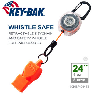 【LED Lifeway】KEY-BAK Sidekick系列 24" 伸縮鑰匙圈+安全哨 #0KBP-00451