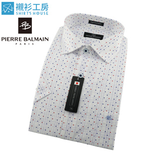 皮爾帕門pb紅、白、藍印花星星、年輕率性、日本進口素材下擺齊支可放出來寬鬆短袖襯衫67018-05-襯衫工房