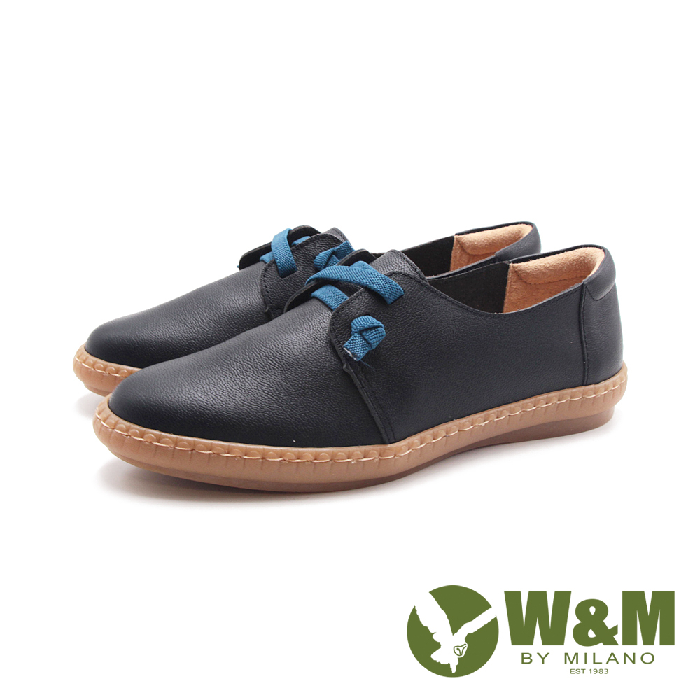 W&amp;M(女)日感簡約縫線休閒鞋 女鞋－黑色