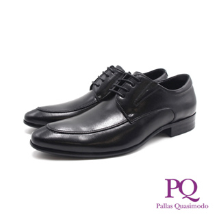 PQ(男)圓尖頭簡約飾線德比皮鞋 男鞋－黑色