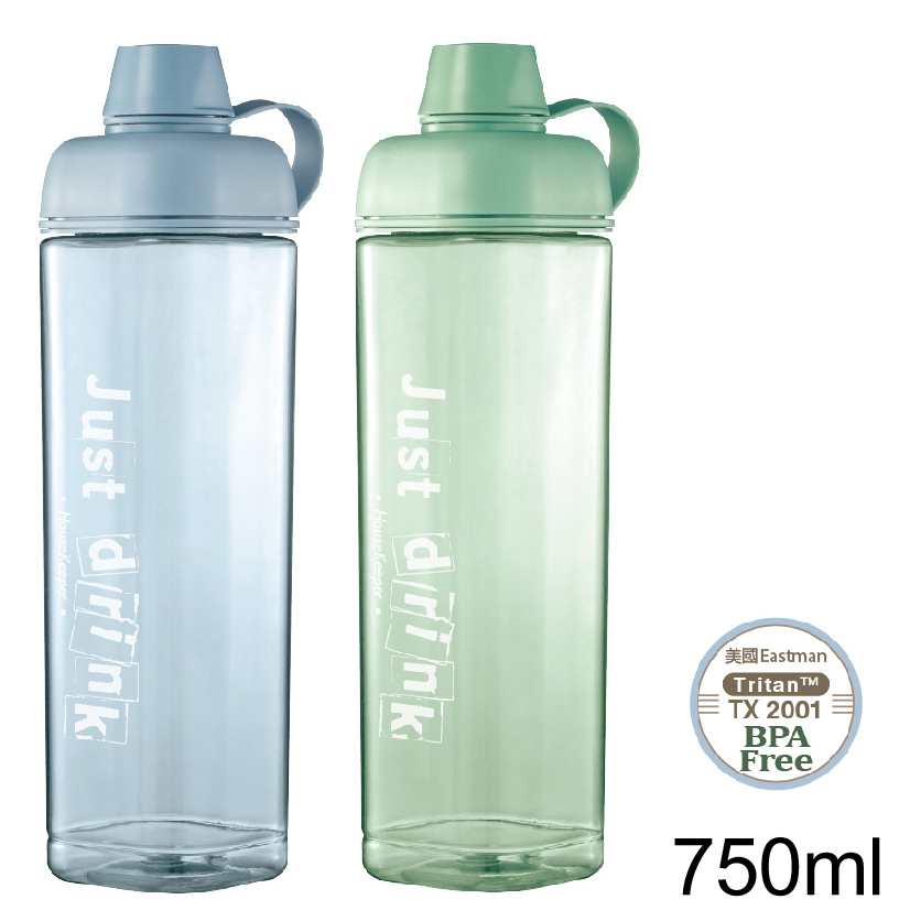 妙管家 方型隨身瓶750ml 時尚藍 運動水壺 HKT-3102BU／另有水杯水瓶 附不繡鋼攪拌球（蛋白杯／單杯）