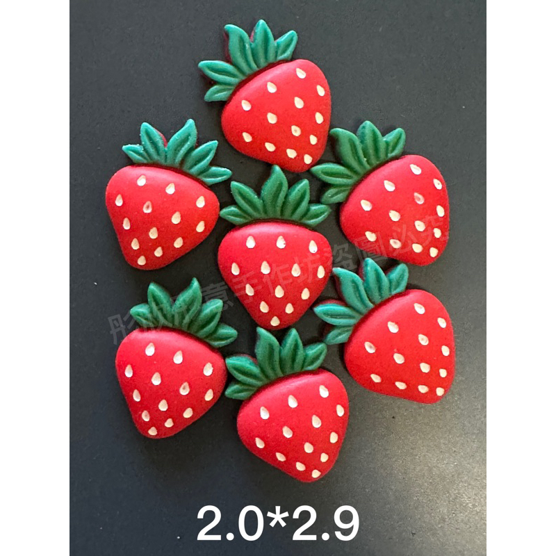 超級大草莓 立體 雙色 手機殼相框鉛筆盒裝飾 髮夾樹脂貼片 冰箱貼奶油膠DIY手作材料 彤欣彤意手作坊 精品配件