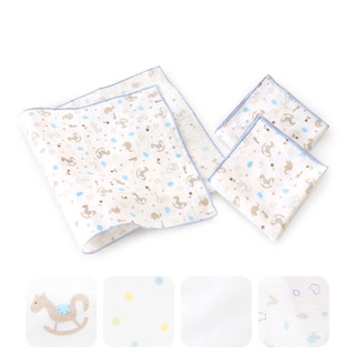 兒初見。ding baby MIT台灣製純棉紗布澡巾/紗布巾3件組盒裝(60*30 cm)-藍/粉 多款可款