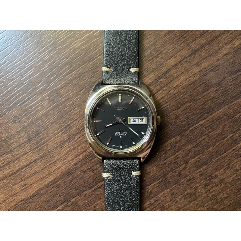 VINTAGE SEIKO 古董錶 精工錶 LM 5606-7140 黑面 黑面盤 稀少 美品 自動錶 自動上鍊