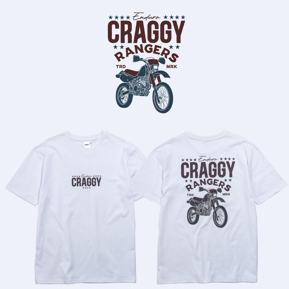 Craggy® - EnduroXR 短T Tshirt 短袖 圓領 純棉 手繪 復古美式 手繪 本田 檔車 越野車