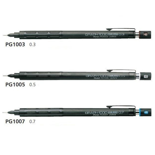 【King PLAZA】Pentel 飛龍 PG100 製圖自動鉛筆 0.3 0.5 0.7 GRAPH 1000 黑桿