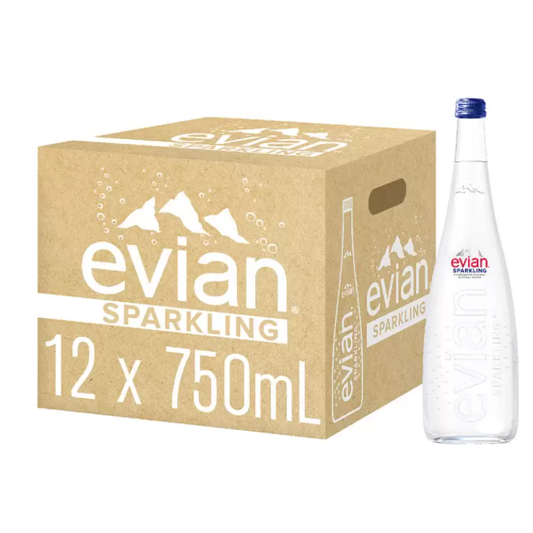 【⭐好市多 代購 含運費⭐】 Evian 氣泡天然礦泉水 750毫升 X 12入 免運 飲料 山泉水 水 高級