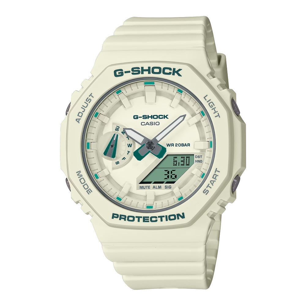 CASIO卡西歐 G-SHOCK八角摩登色調雙顯錶/GMA-S2100GA-7A