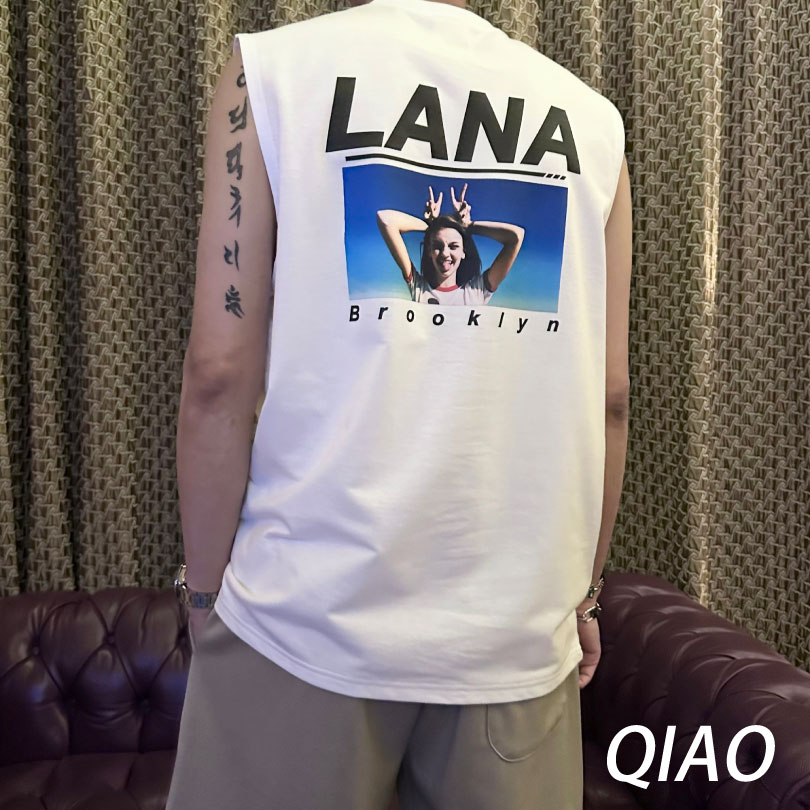 QIAO 韓國新貨 LANA 寬肩背心 海邊穿搭 休閒 度假 純棉背心 男生背心 韓國背心 寬背心 戶外 穿搭 男裝背心