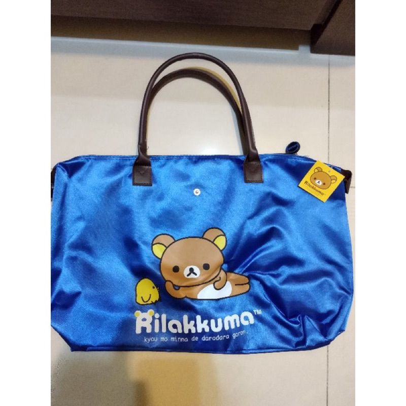 *全新*拉拉熊寶藍色折疊手提包/Rilakkuma含標手提包/環保包