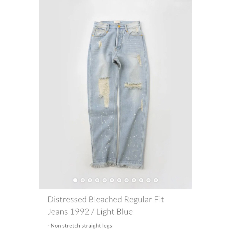 Yangi Distressed Bleached Regular Fit Jeans 1992 #楊艾倫