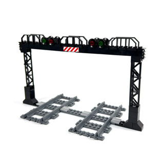 【特價】MOC-86 城市系列系列 火車鐵道場景 火車交通訊號燈 警示燈 積木配件