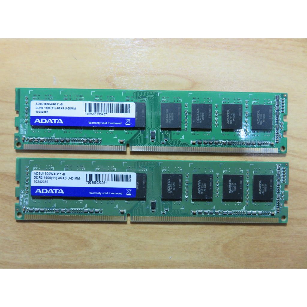 D.桌上型電腦記憶體- ADATA 威剛 DDR3-1600雙通道 4G*2共 8GB不分售 直購價150