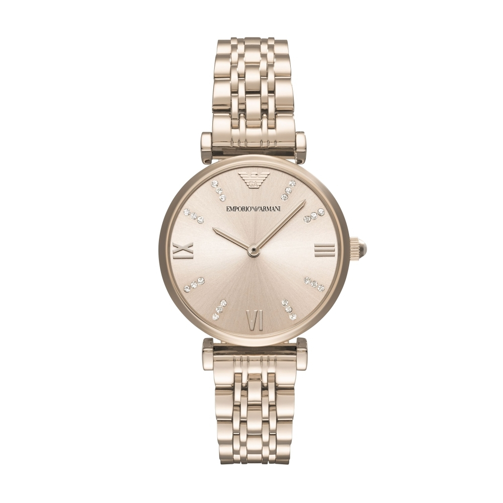 【EMPORIO ARMANI】經典晶鑽時尚仕女腕錶 AR11059 32mm 現代鐘錶
