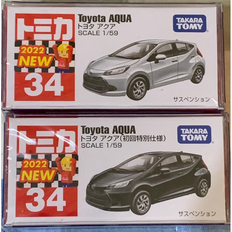 TOMICA 34 Toyota AQUA 一般 初回 新車貼