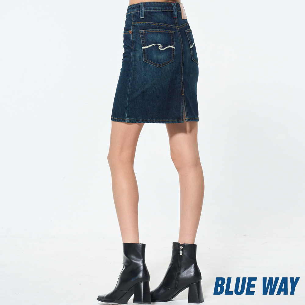 BLUE WAY  - 女款空系列海浪丹寧短裙（S碼）