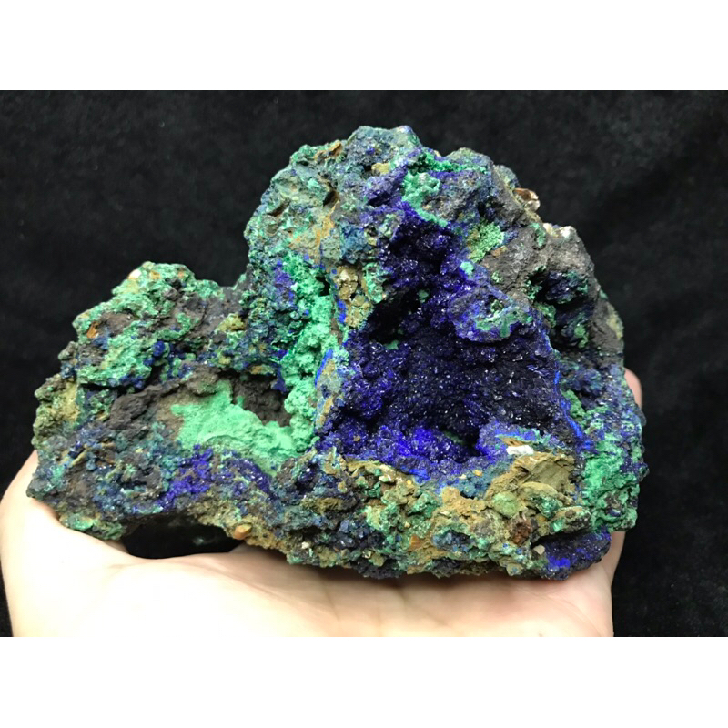 藍銅礦 安徽藍銅 Azurite 藍銅 孔雀石 共生 原礦 礦標 #9399