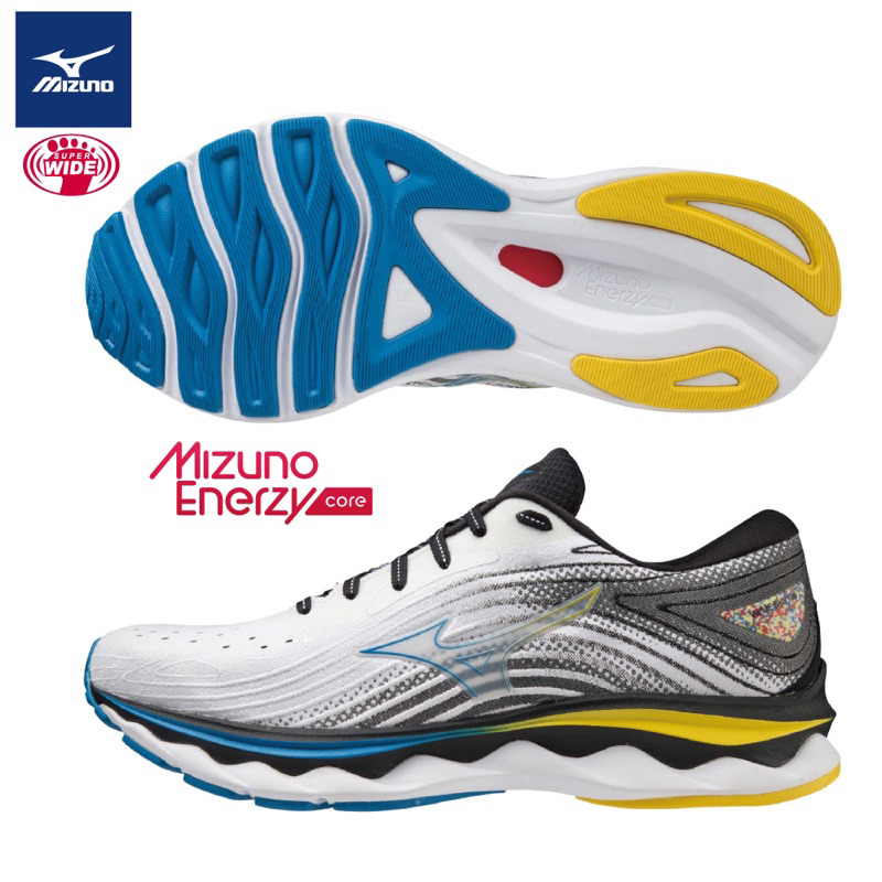「零碼9.5/27.5cm」MIZUNO 美津濃  WAVE SKY 6 超寬楦 男款 慢跑鞋 （J1GC221101）