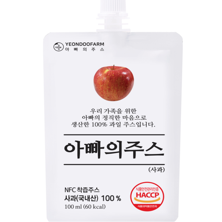 🔥多件優恵🔥 韓國 YEONDOO FARM 蘋果汁 100ml/包 妍杜農場 - NFC蘋果汁