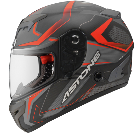 二手 ASTONE GTR N55 - 平光碳纖/紅 全罩式安全帽 隱藏式墨鏡設計 碳纖維材質