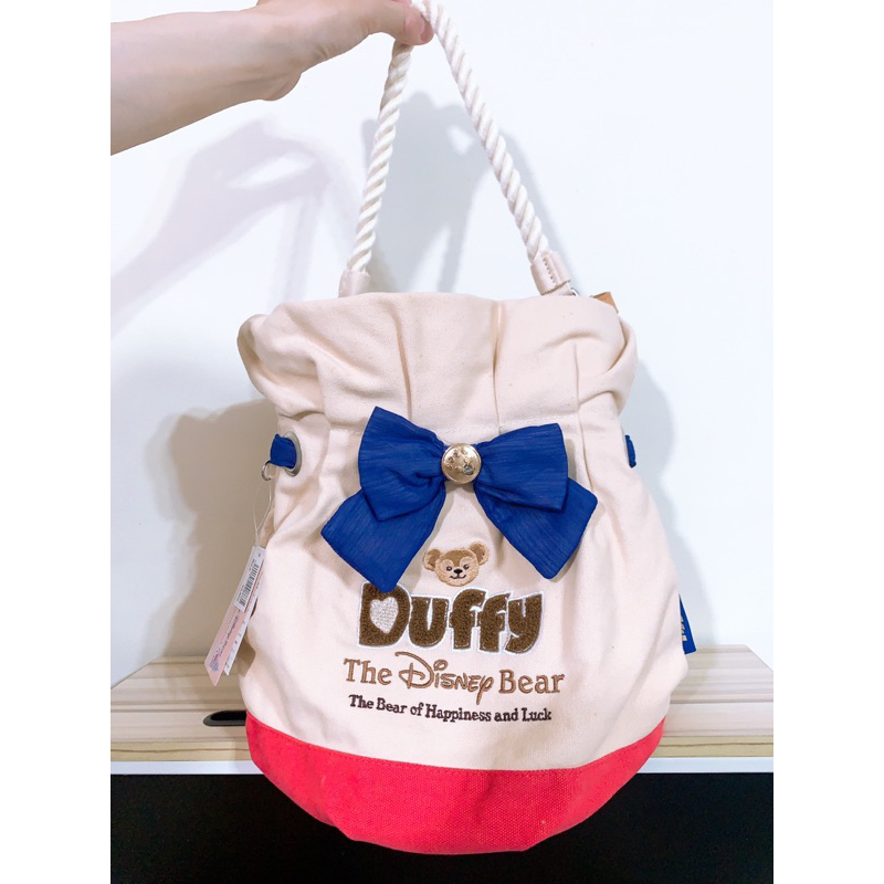 (降價)東京迪士尼 達菲 水桶袋 牌齊 近全新 提袋 背帶 背包 提包 達菲家族娃娃 玩偶 布偶 DisneySea