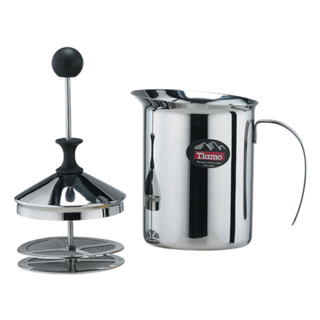 【TIAMO】雙層濾網不鏽鋼奶泡杯200cc /HA1528(不銹鋼原色/透過SGS/電磁爐可用)|Tiamo品牌旗艦館