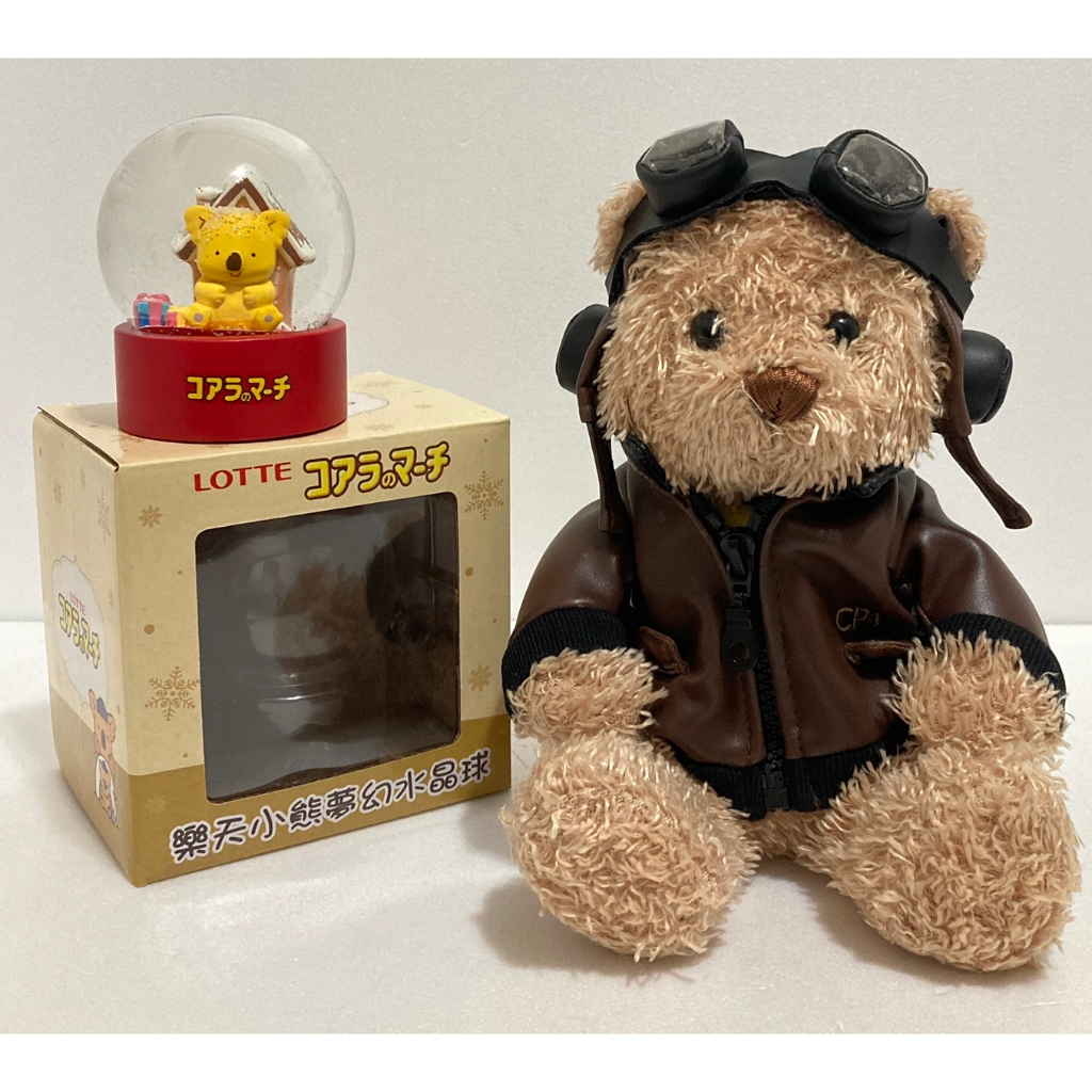 【卡漫精品館】Teddy Bear泰迪熊 國泰航空【Pilot Bear小熊機師+2021樂天小熊聖誕水晶球】驚喜逸品組