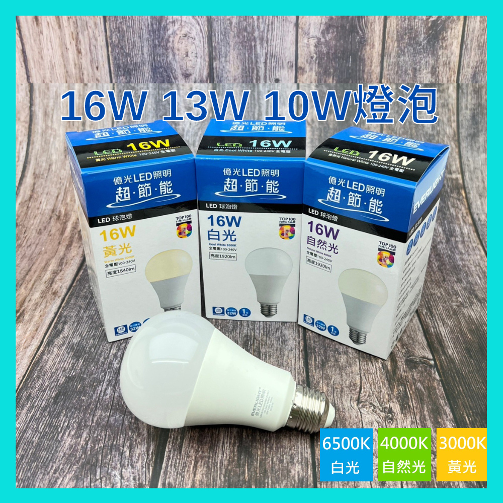 🎉限時特價🎉 億光 超節能 LED 10W 13W 16W 3.5W E27 高亮度 高光效版 LED 燈泡