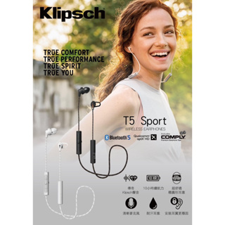 Klipsch T5 SPORT 運動型藍芽耳機（白色款）