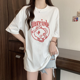 雅麗安娜 短袖上衣 T恤 上衣S-3XL韓系時尚夏季中長款個性印花上衣MB047-23304.