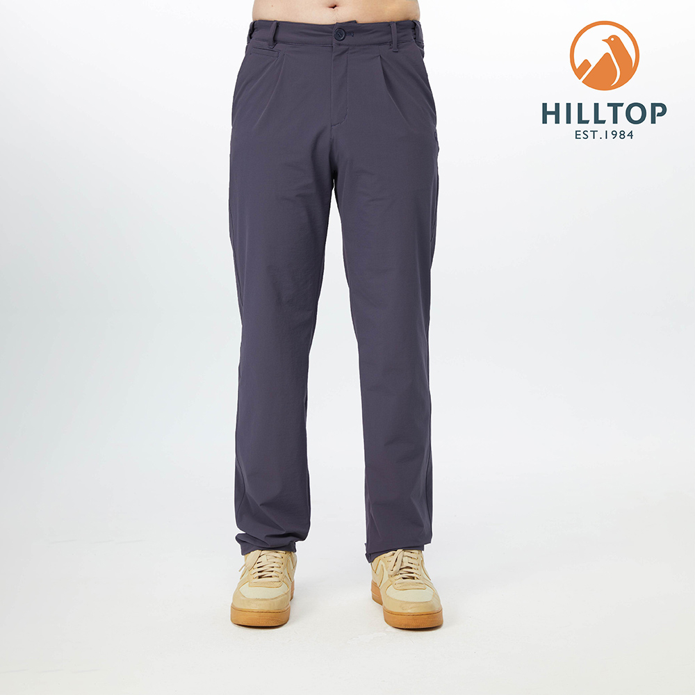 【Hilltop 山頂鳥】男款多口袋吸濕快乾抗UV腰圍可調彈性長褲 PS07XME9-灰