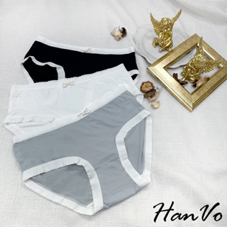 【HanVo】簡約典雅蕾絲邊蝴蝶結內褲 舒適親膚透氣柔軟中腰三角褲 獨立包裝 流行少女內褲 內著 A11-5685