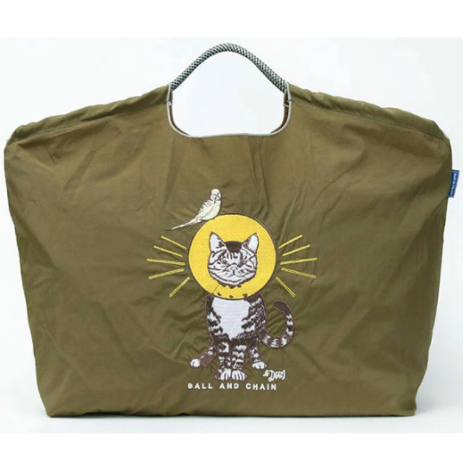 🌸日本🌸【Ball&amp;Chain】免運 限量 隨手包 媽媽包 袋 側背 貓 藝術 刺繡 購物 嬰幼 玩具 KIRAKU
