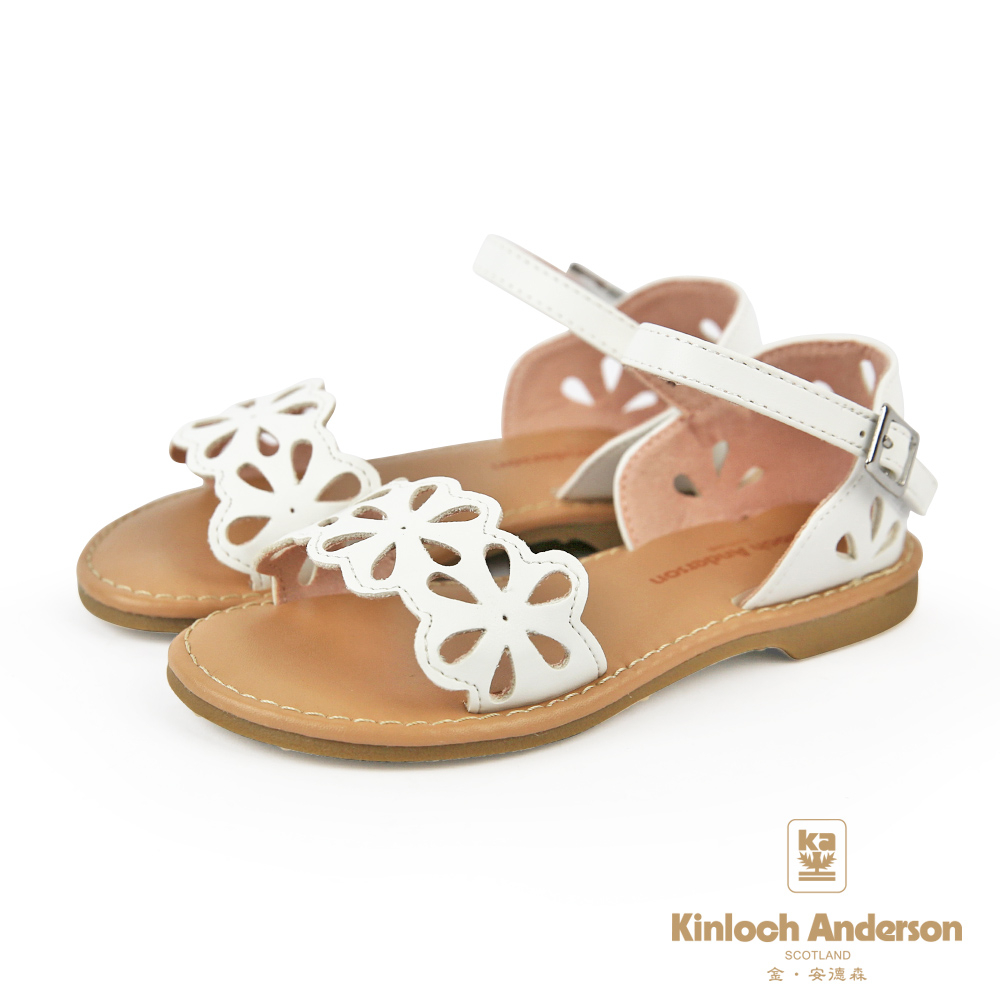 金安德森 KA 童鞋 17.5-22.5cm 簍空雕花造型 女童涼鞋 白 -GRH007