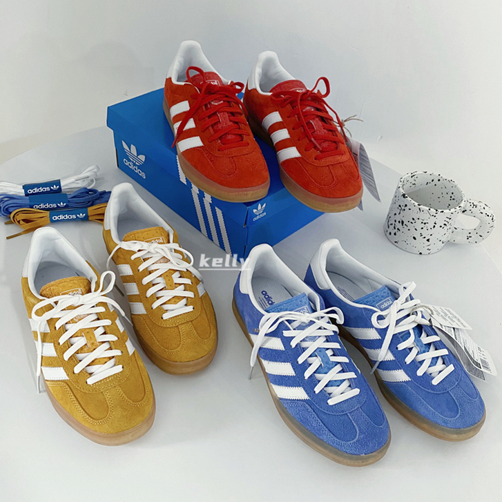 Adidas Originals Gazelle Indoor 藍白HQ8717 黃白HQ8716 紅白HQ8718