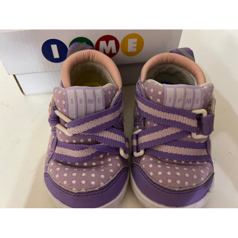 ◎二手商品◎日本IFME紫色點點超輕寶寶機能學步鞋 布鞋 休閒鞋 【13公分】