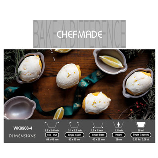 (烘焙廚房)Chefmade學廚WK9908-4(4入)金色不沾檸檬蛋糕模四件套檸檬烤模檸檬模模具烤模wk9908-4