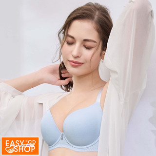 【EASY SHOP】Audrey-雪Q綿綿-素體美人-無痕舒適素面超彈軟鋼圈內衣-靜水藍