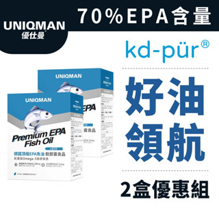 UNIQMAN德國頂級EPA魚油 軟膠囊(60粒/盒)2盒組 守護迴圈/Omega-3/EPA魚油/代謝順暢 官方旗艦店