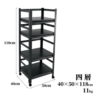 【FL生活+】快裝式巖熔碳鋼四層耐重置物架(FL-265)40x50x118公分 免螺絲角鋼 展示架 層架 貨架