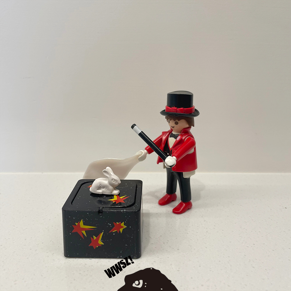 WWSZ｜絕版 收藏 Playmobil 魔術師 Magician 德國 摩比 把戲 4667 積木公仔 可動 機關 擺