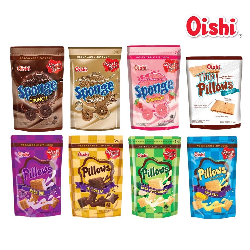 印尼零食 🔥OISHI PILLOWS Oishi Pillows 110g 紅薯 榴槤 巧克力 枕頭餅乾 椰子 咖啡
