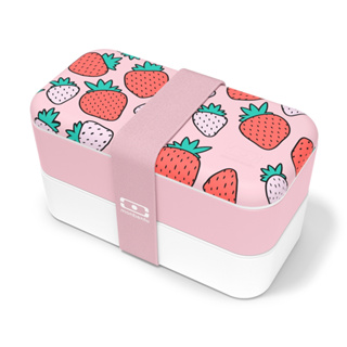 【monbento】原創長方形雙層便當盒－芝芝莓莓