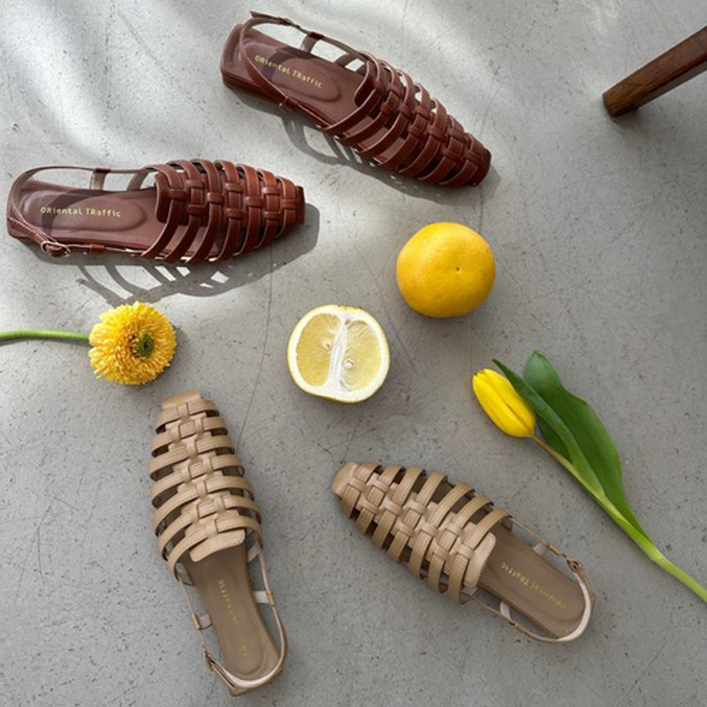 ORiental TRaffic 廓爾喀編織低跟涼鞋 (二色 日本OR女鞋 31290)
