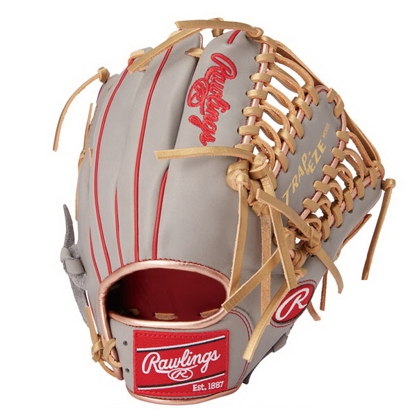 日本進口 Rawlings HOH® MLB Color 棒壘球 野手手套 內野牛舌檔 (GR3HMOS2)紅/灰