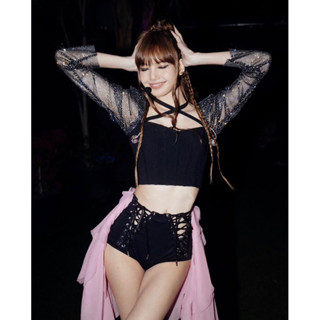 blackpink女團科切拉lisa同款演出服閃亮鑽舞臺裝打歌服套裝kpop