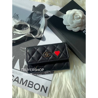 [TBUYERSHOP ] 臺灣現貨🌟 Chanel ❤️♠️撲克 黑金 荔枝皮 翻蓋單層卡包/錢包